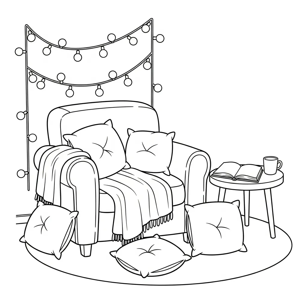 imprimir Comfy Christmas 8 para colorear