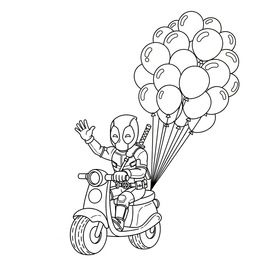 imagen de Deadpool 1 para colorear para niño