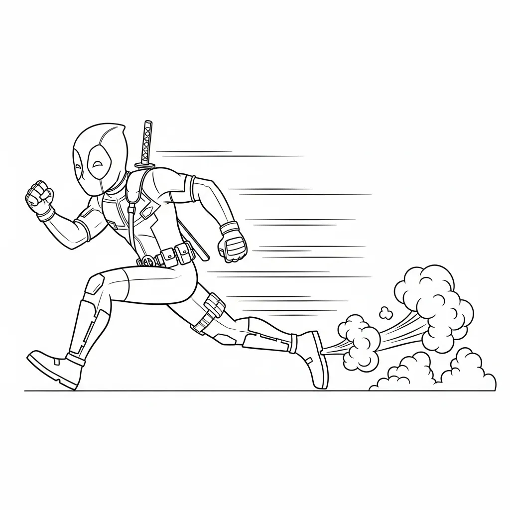 Deadpool 10 para colorear para niños para imprimir gratis