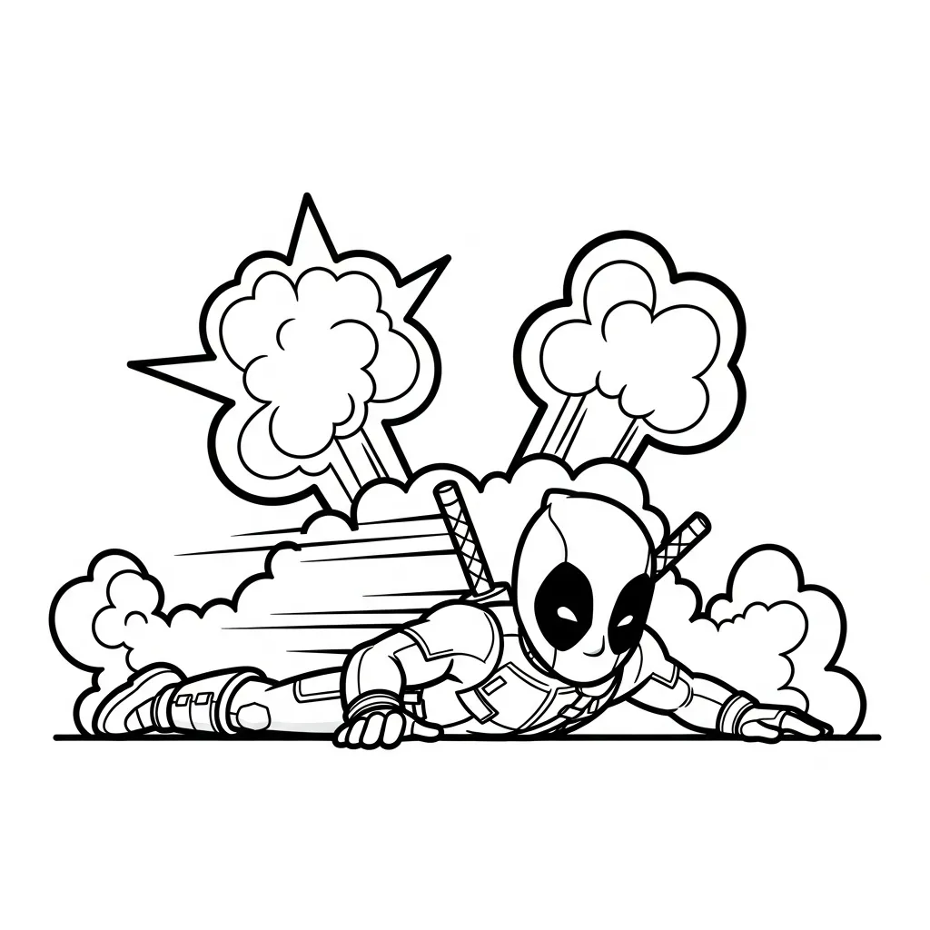 Deadpool 11 para colorear para imprimir para niño de 4 años