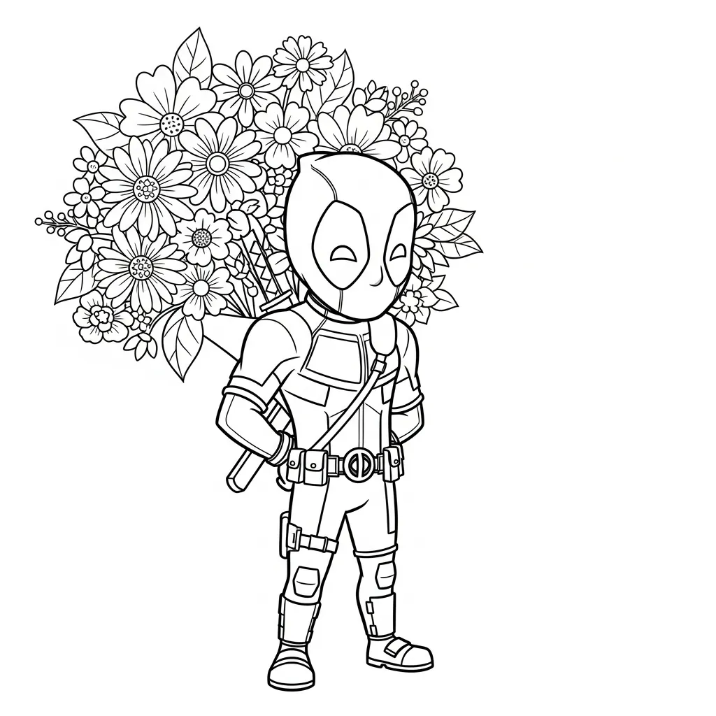 Deadpool 14 para colorear para imprimir gratis