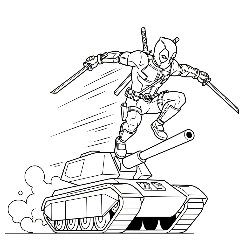 descargar Deadpool 15 para colorear gratis