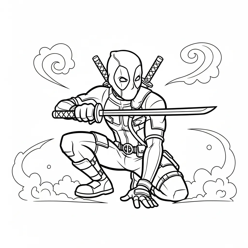 Deadpool 16 para colorear para descargar