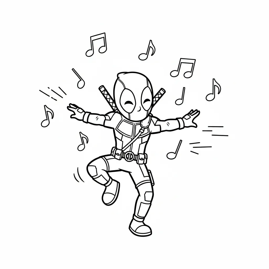 Deadpool 2 para colorear en línea para niño