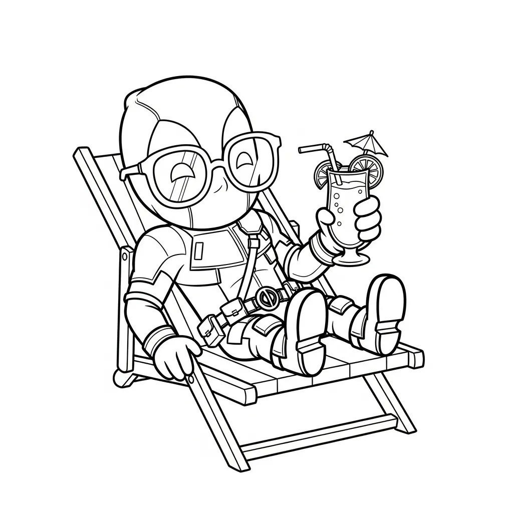 Deadpool 6 para colorear para imprimir para niños