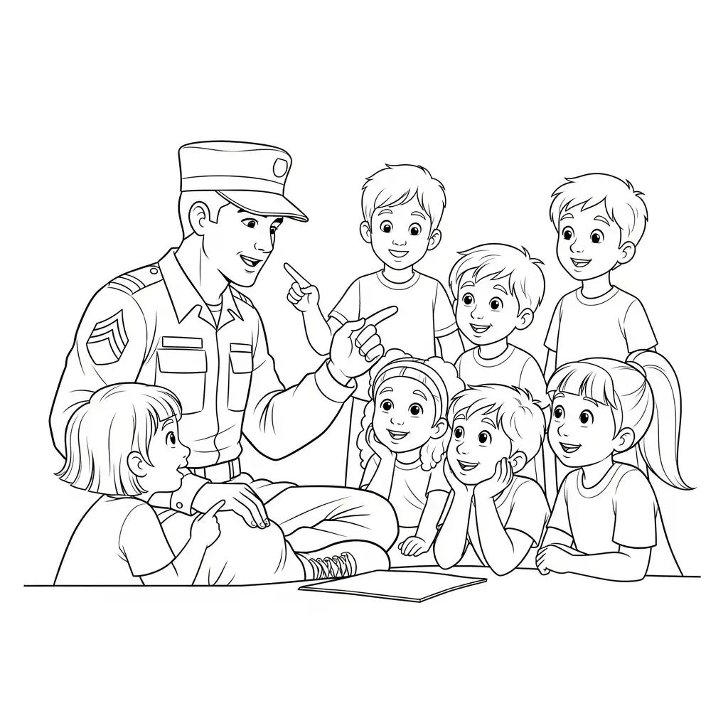 Dia Del Soldado para colorear para imprimir para niño de 10 años