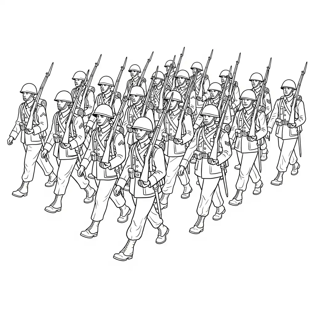 Dia Del Soldado para colorear para niños para imprimir 1