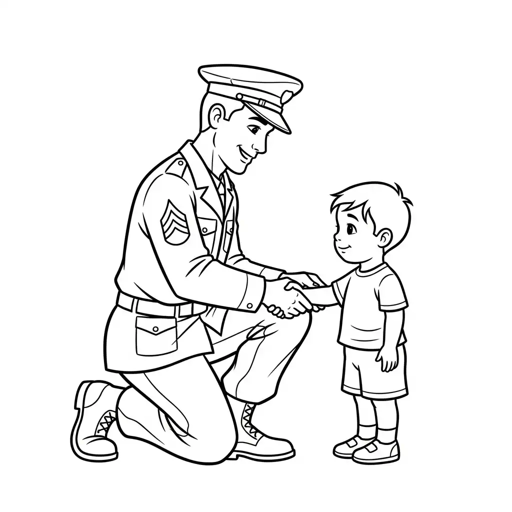 Dia Del Soldado para colorear para niños para imprimir