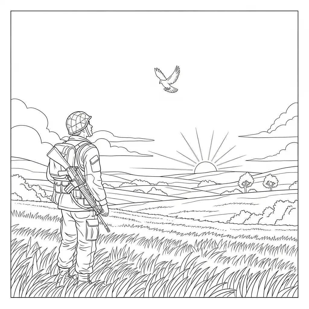Dia Del Soldado para colorear para imprimir para niño de 9 años