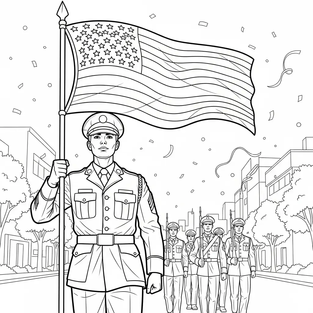 Dia Del Soldado para colorear para bebé para imprimir