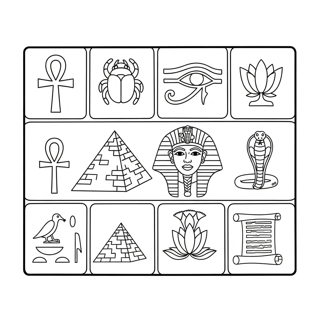 Egipto 18 para colorear para niño de para imprimir