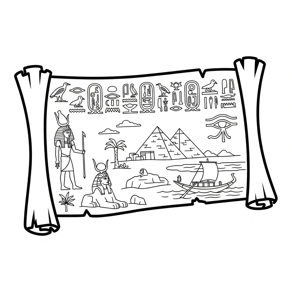 Egipto 9 para colorear para imprimir para niño de 7 años