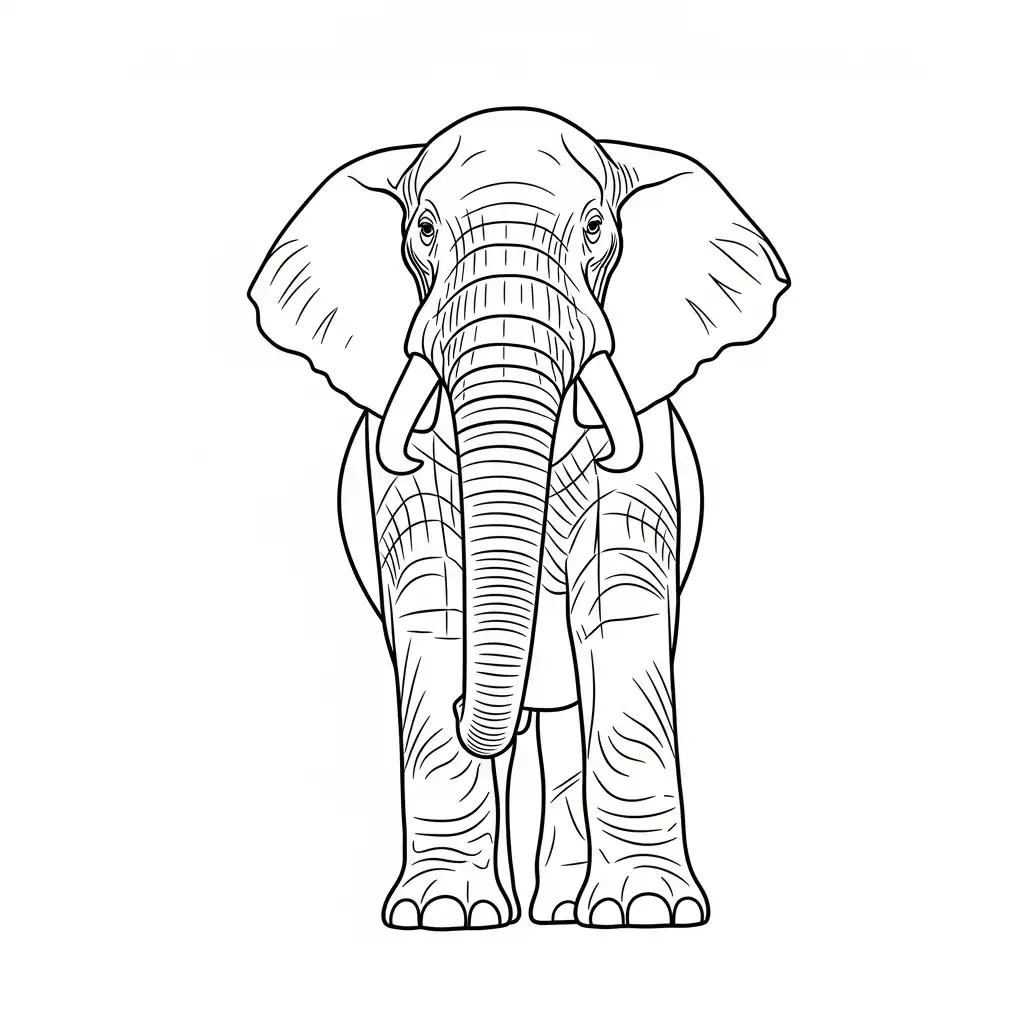 imagen para colorear Elefantes niño