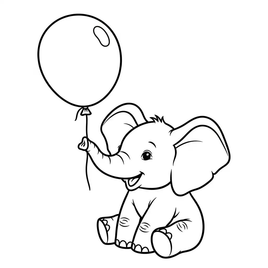 imagen de Elefantes para colorear para niño