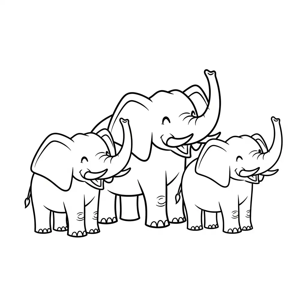 Elefantes para colorear para niños para imprimir