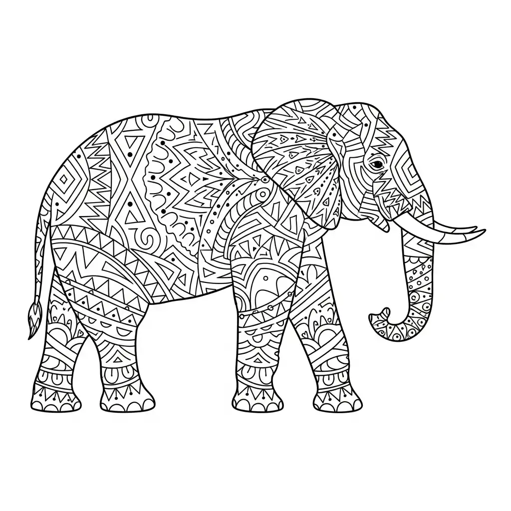 Elefantes para colorear y recortar para imprimir gratis