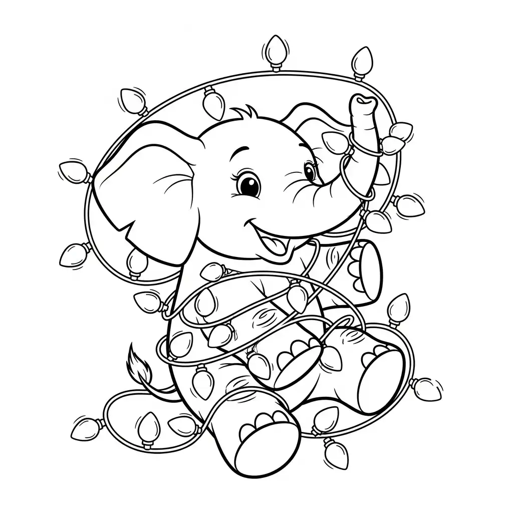 Elefantes para colorear y recortar para imprimir