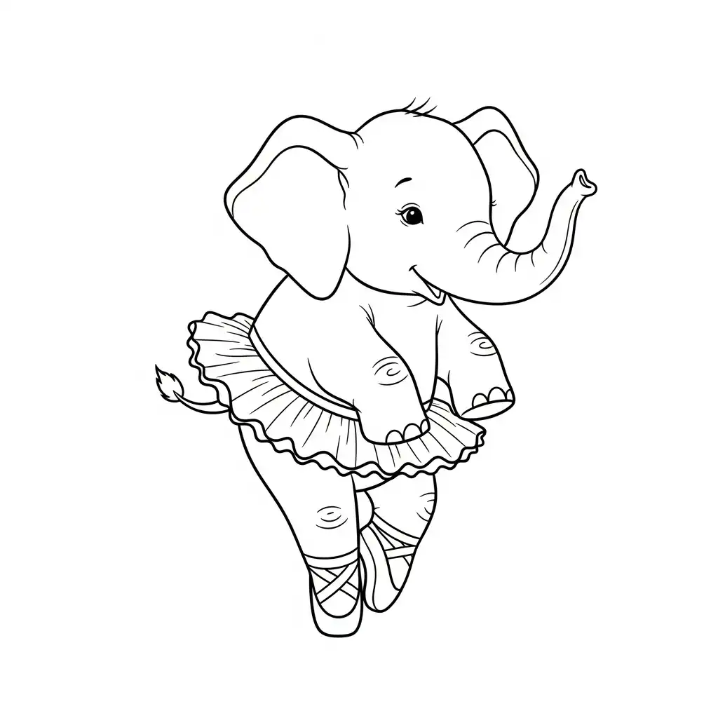 Elefantes para colorear para niños para imprimir 1