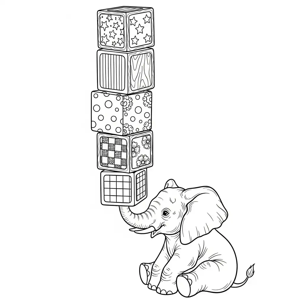 Elefantes para colorear para niño de para imprimir 1