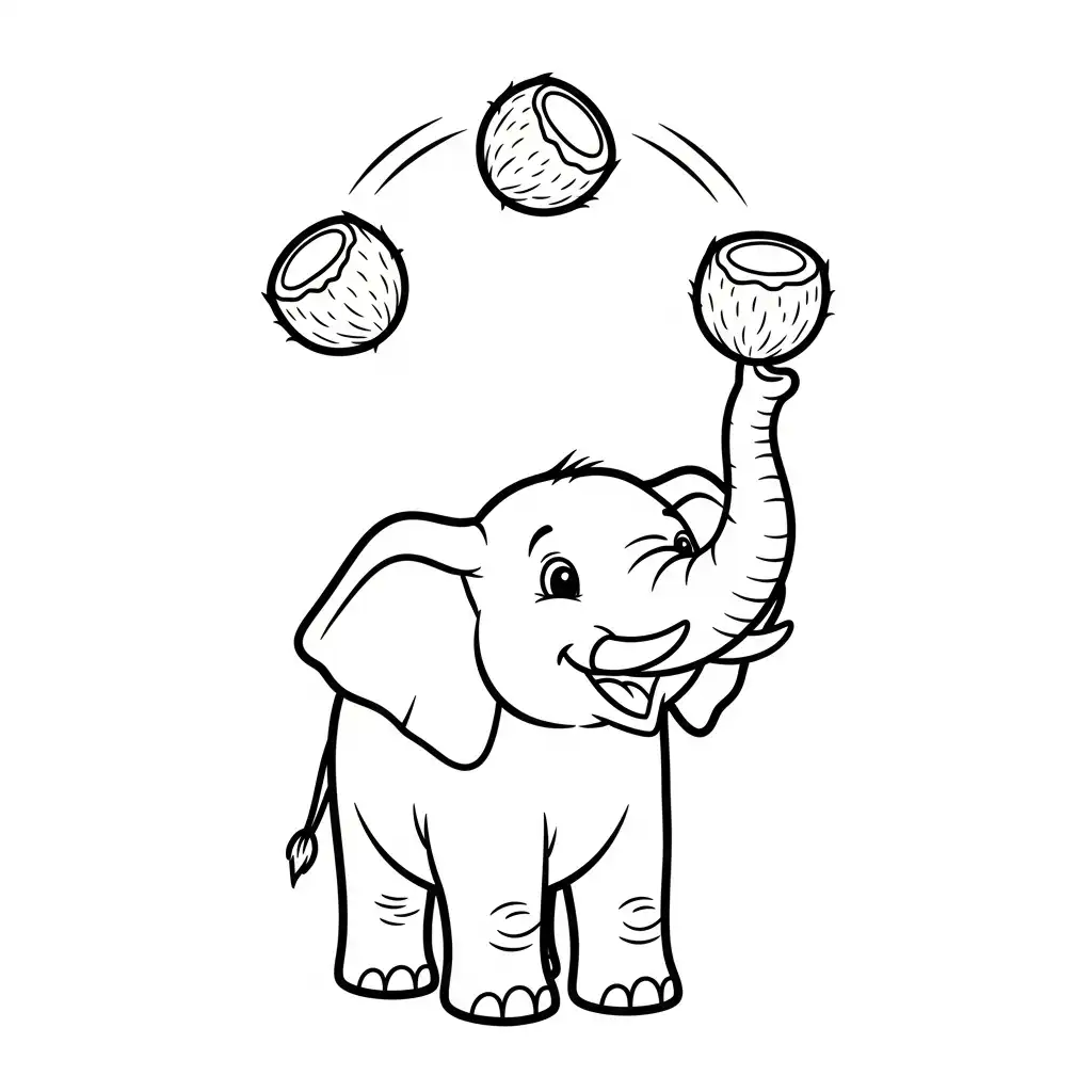 imprimir Elefantes para colorear para niño