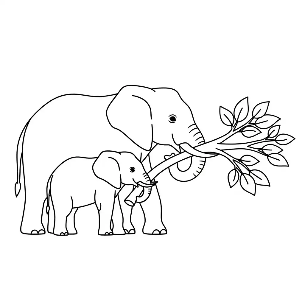 Elefantes para colorear para imprimir para niño de 3 años