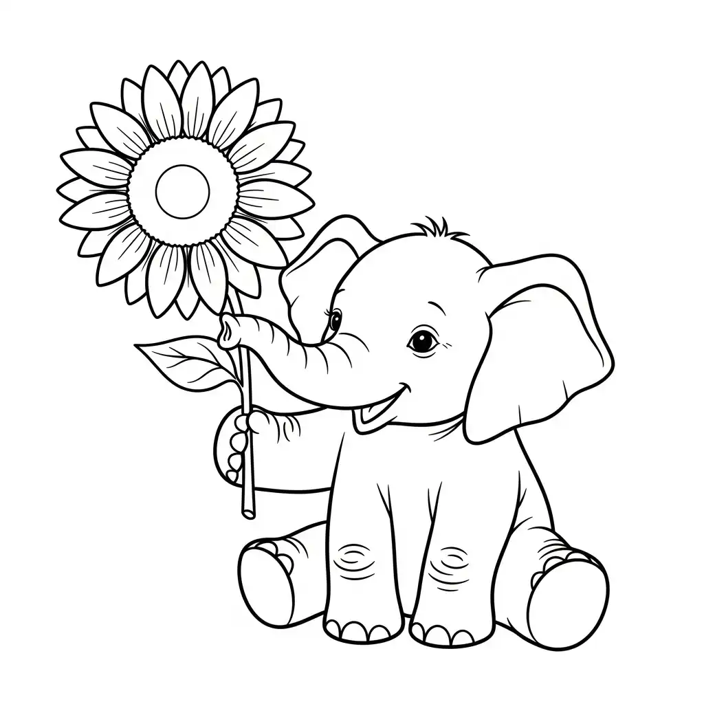 Elefantes para colorear de para niños