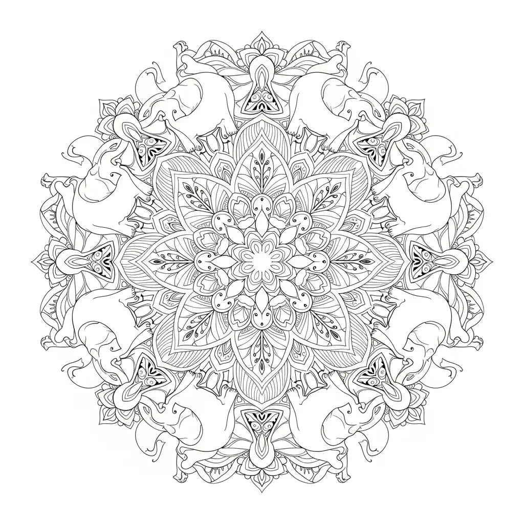 Elefantes para colorear para imprimir pdf gratis