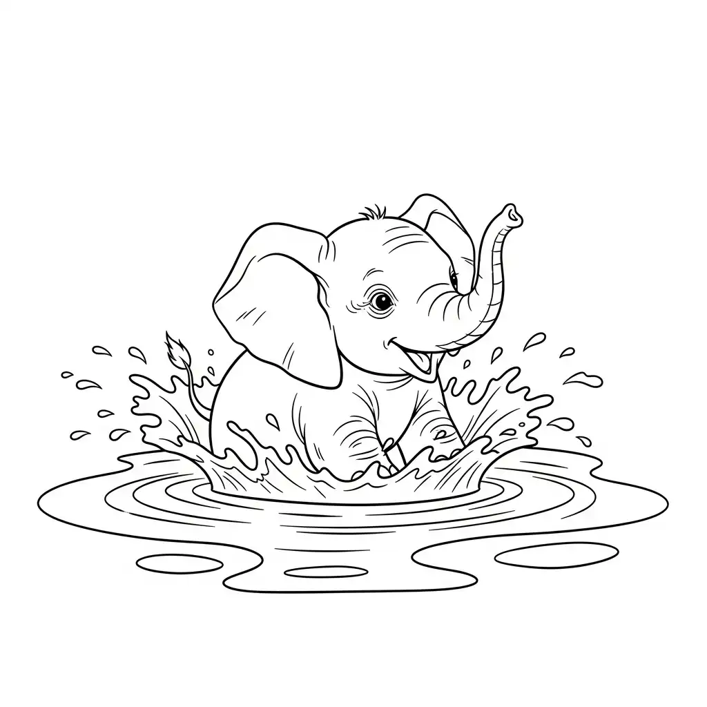 Elefantes para colorear para niños para imprimir 3
