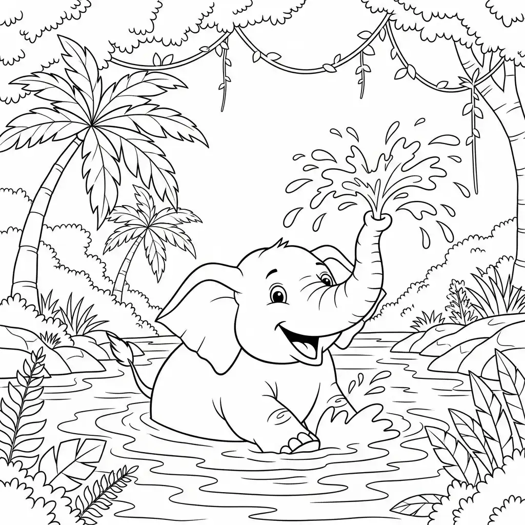 Elefantes para colorear en línea gratis