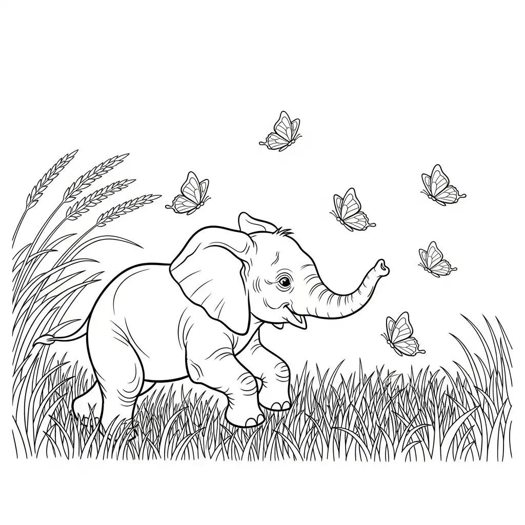 Elefantes para colorear para imprimir pdf gratis 1