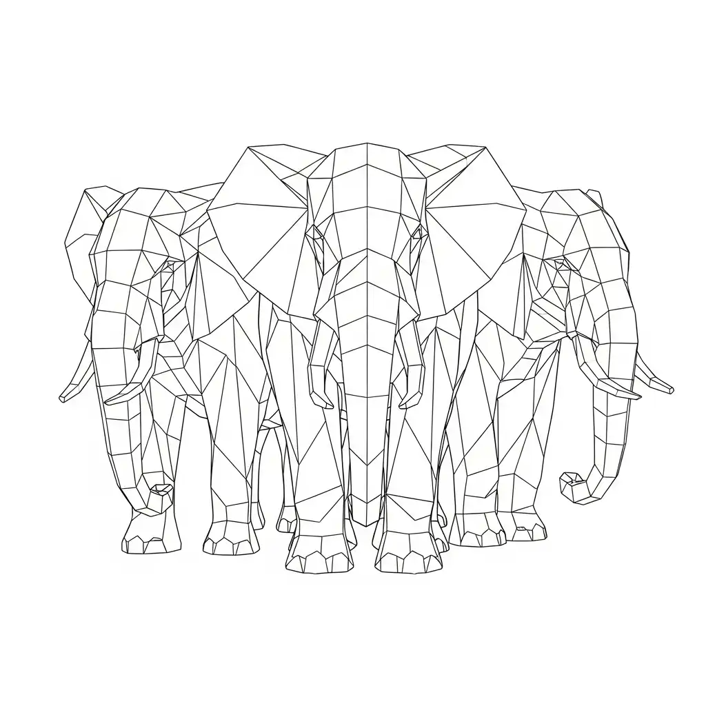 Elefantes para colorear para niño de 6 años 1