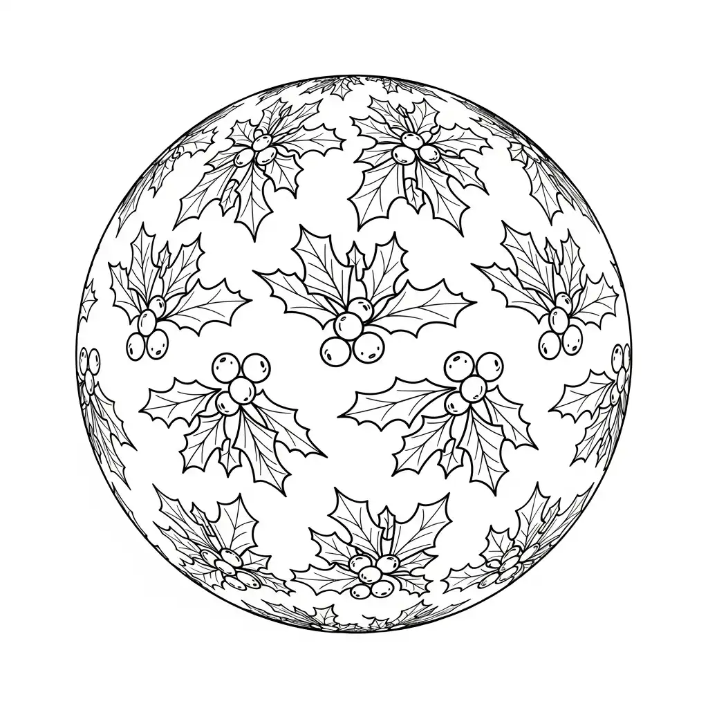 Esfera de Navidad para colorear para imprimir gratis 2