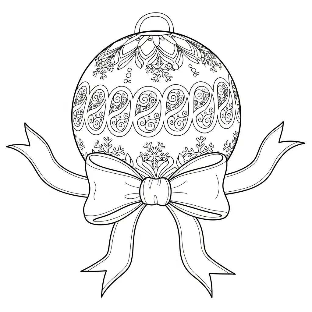 Esfera de Navidad para colorear para imprimir para niño de 2 años