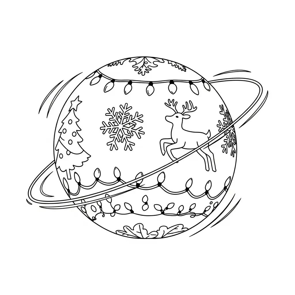 Esfera de Navidad para dibujar en línea