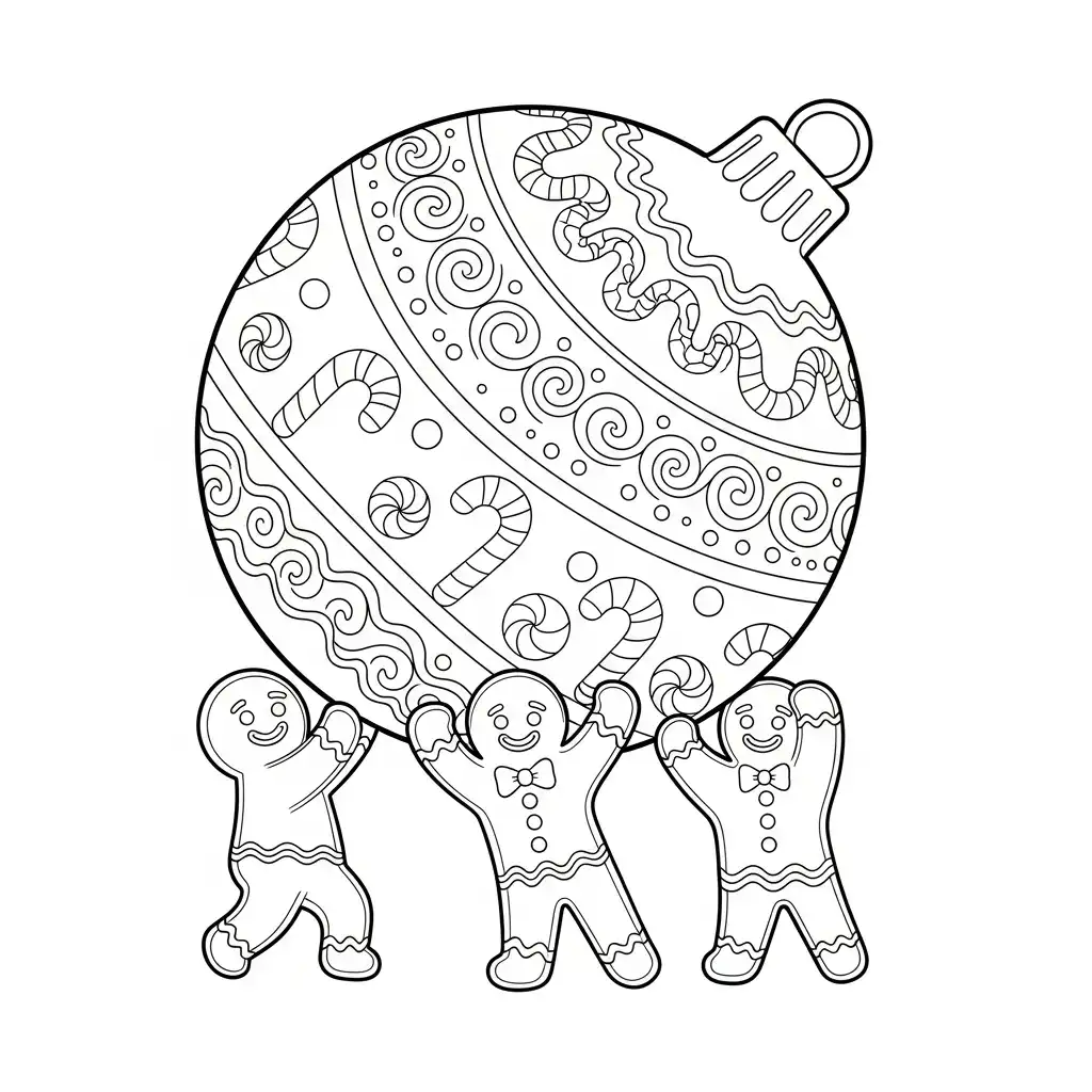 Esfera de Navidad para colorear de para niños 1