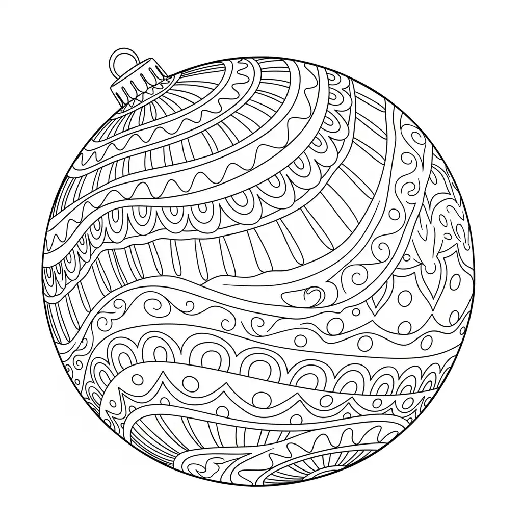 Esfera de Navidad para colorear de para niños