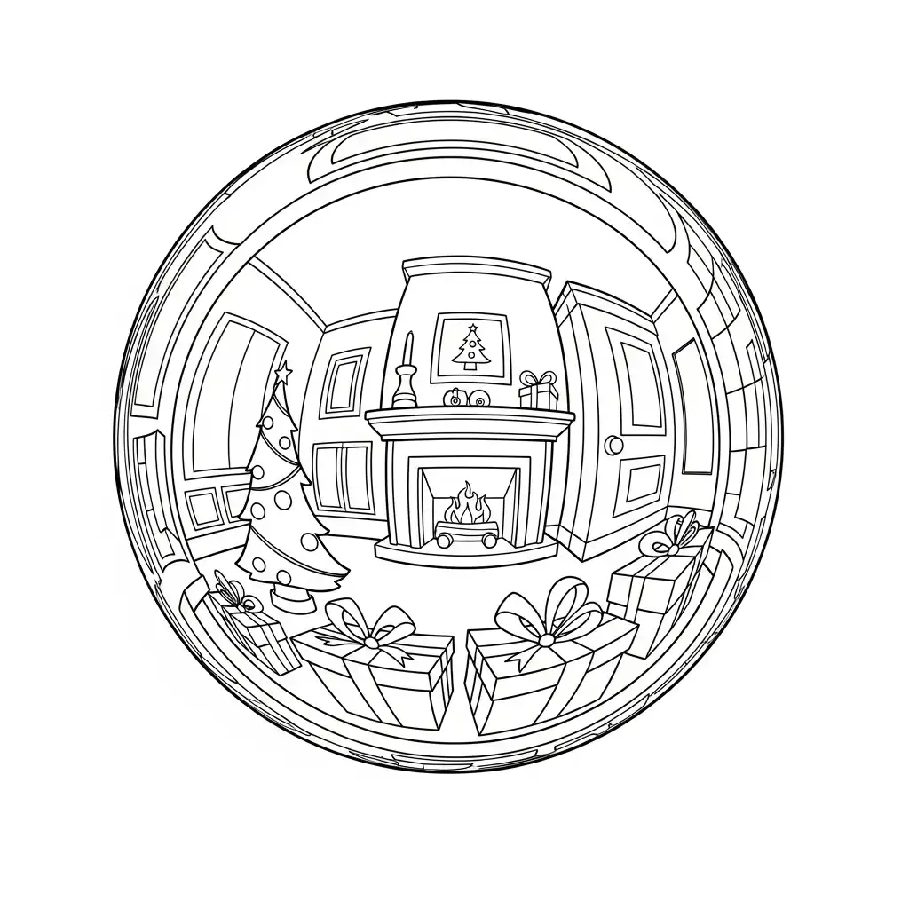 Esfera de Navidad para colorear gratis en línea
