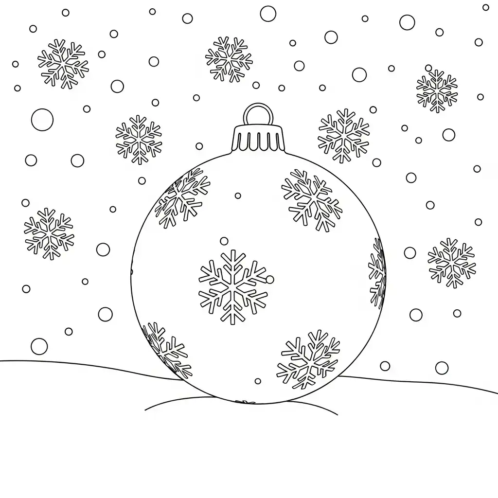 Esfera de Navidad para colorear para niño gratis