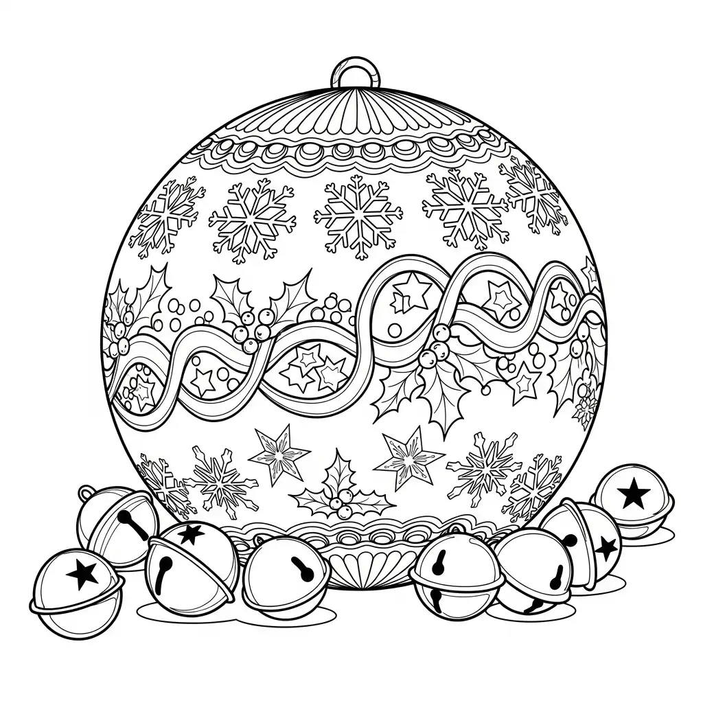 imprimir Esfera de Navidad para colorear