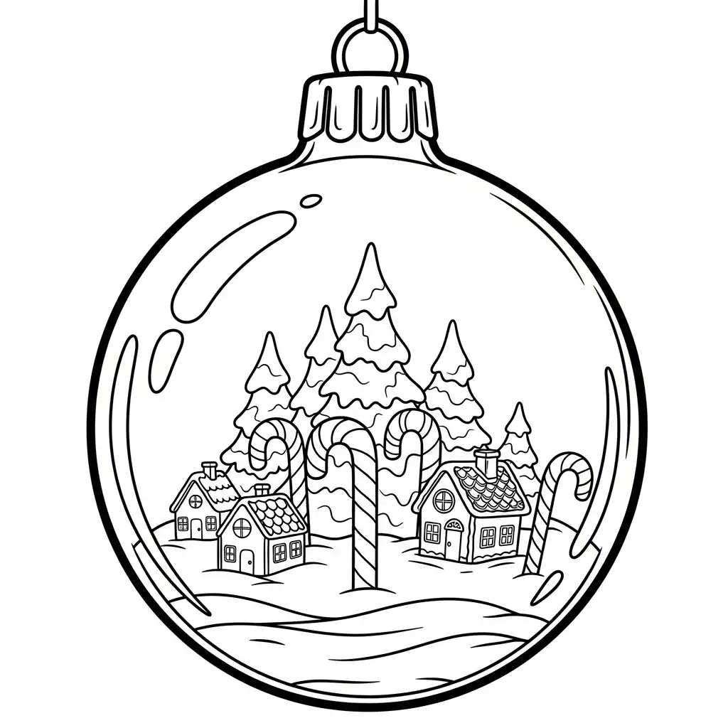 Esfera de Navidad para colorear para imprimir