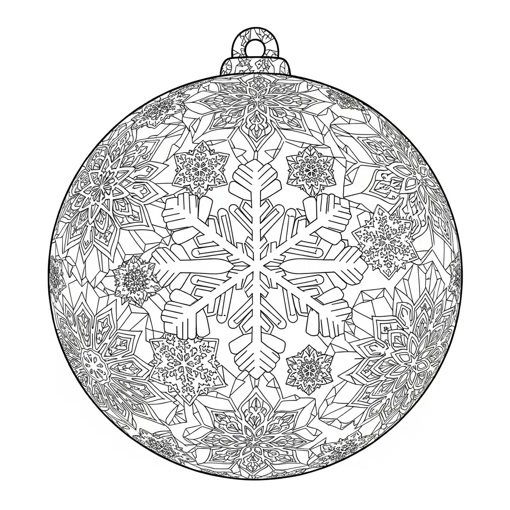 Esfera de Navidad para colorear para imprimir gratis