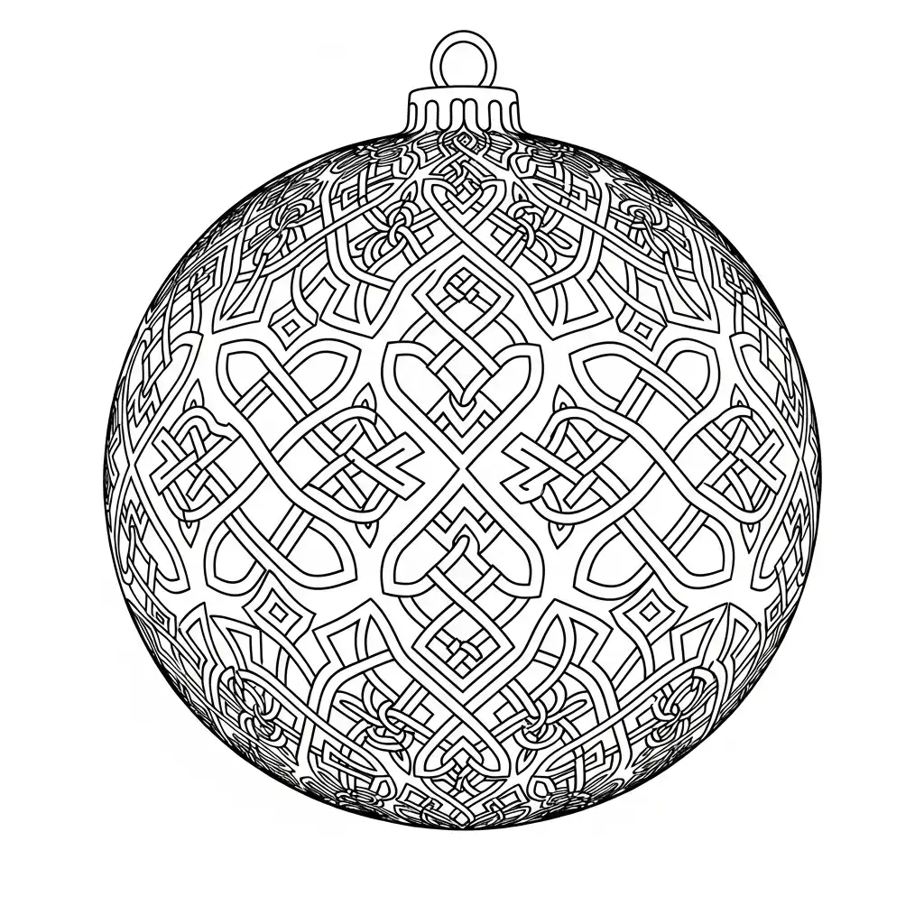 Esfera de Navidad para colorear para niño de 7 años