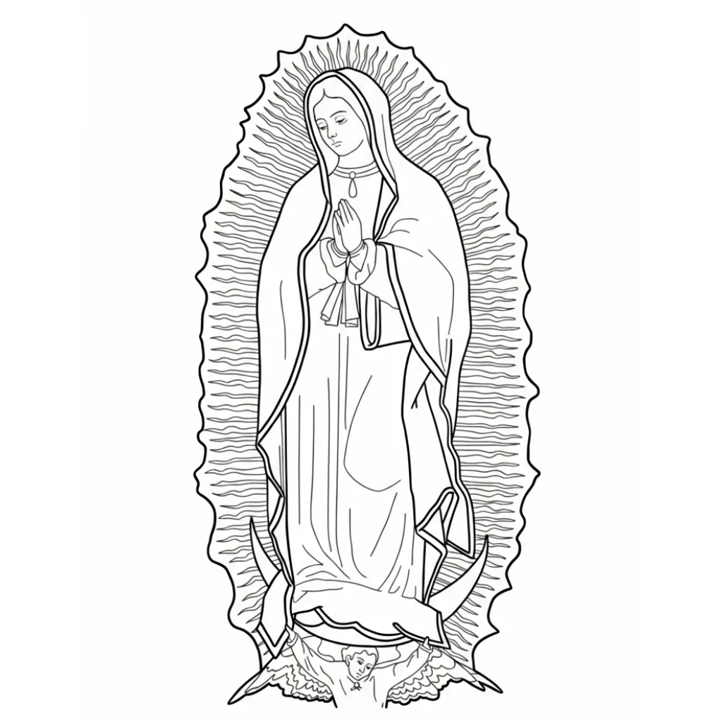 Estandarte De Miguel Hidalgo 7 para colorear para imprimir para niño de 4 años