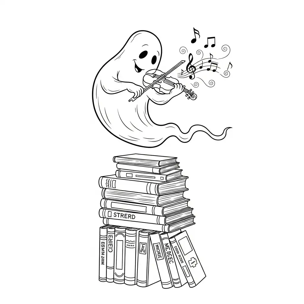 imagen de Fantasma para colorear para niño