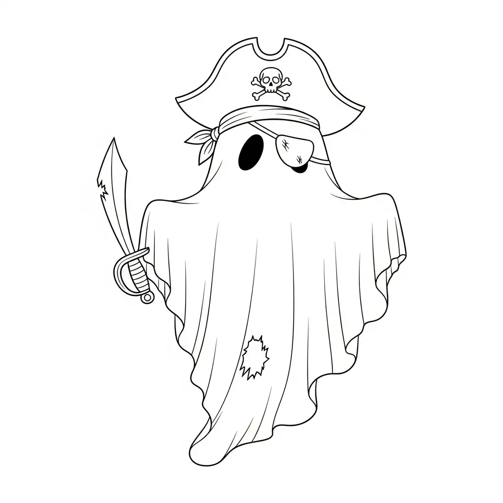 Fantasma para colorear para imprimir para niño de 7 años