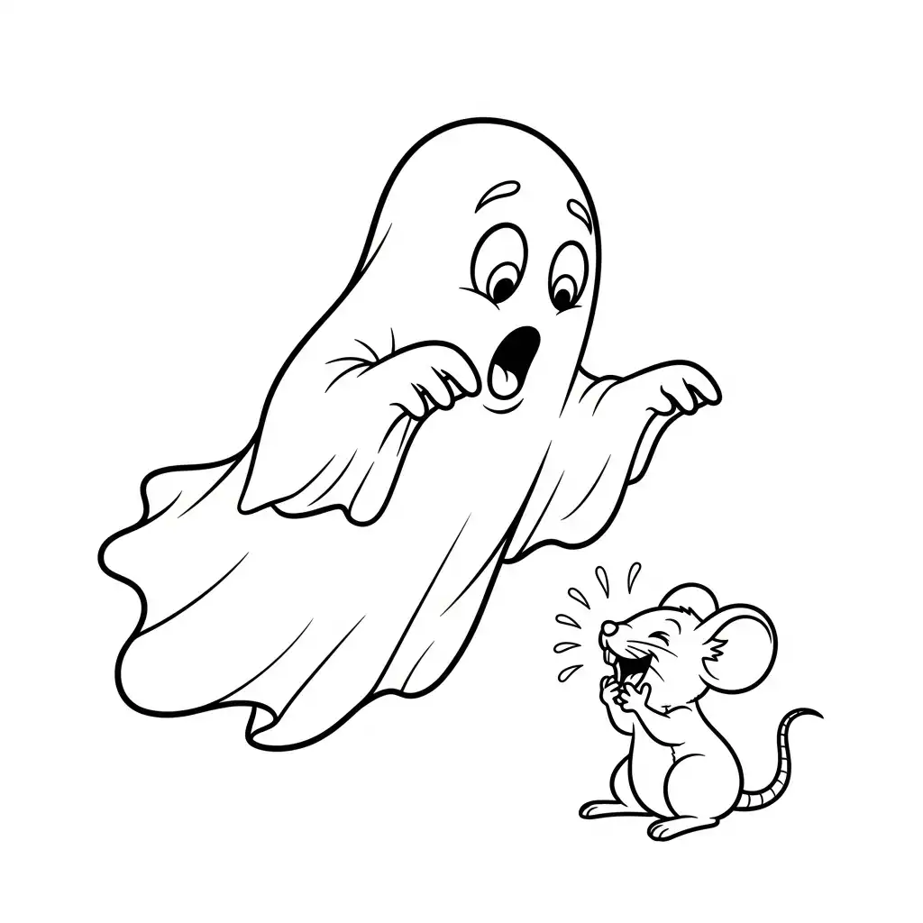 Fantasma para colorear para niño gratis