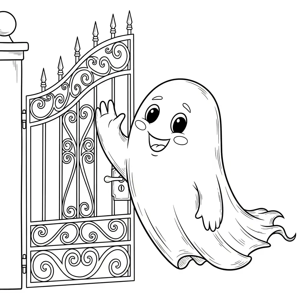 Fantasma para colorear gratis para imprimir 1