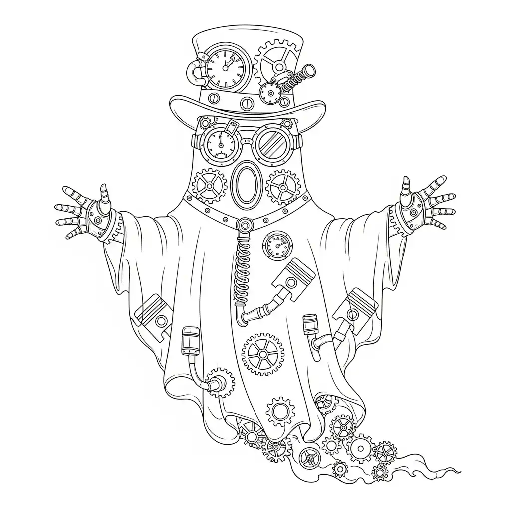 Fantasma para colorear para niños para descargar