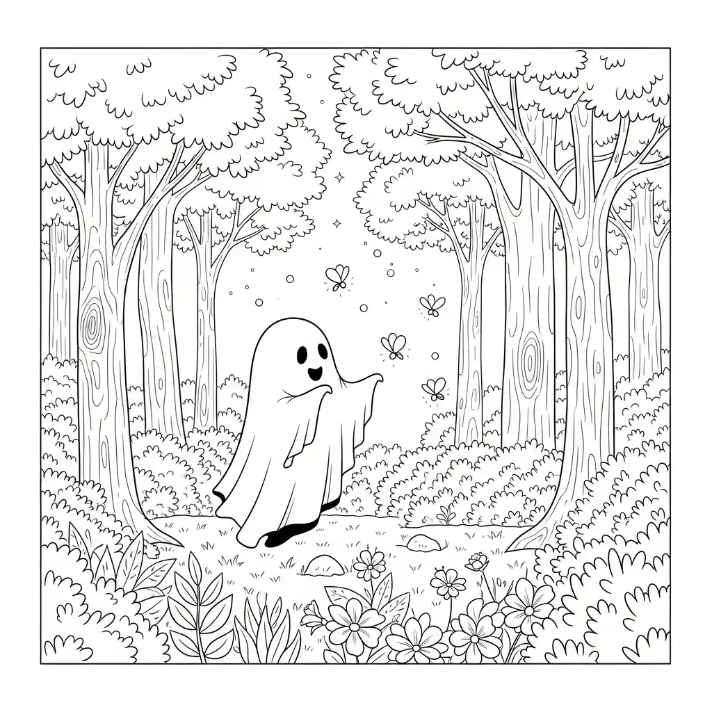 Fantasma para colorear para niño de 7 años