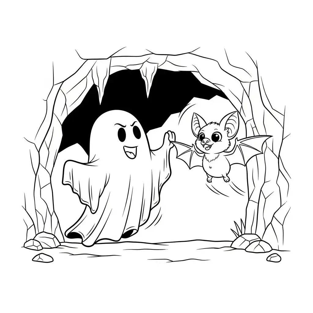 imprimir Fantasma para colorear para niño